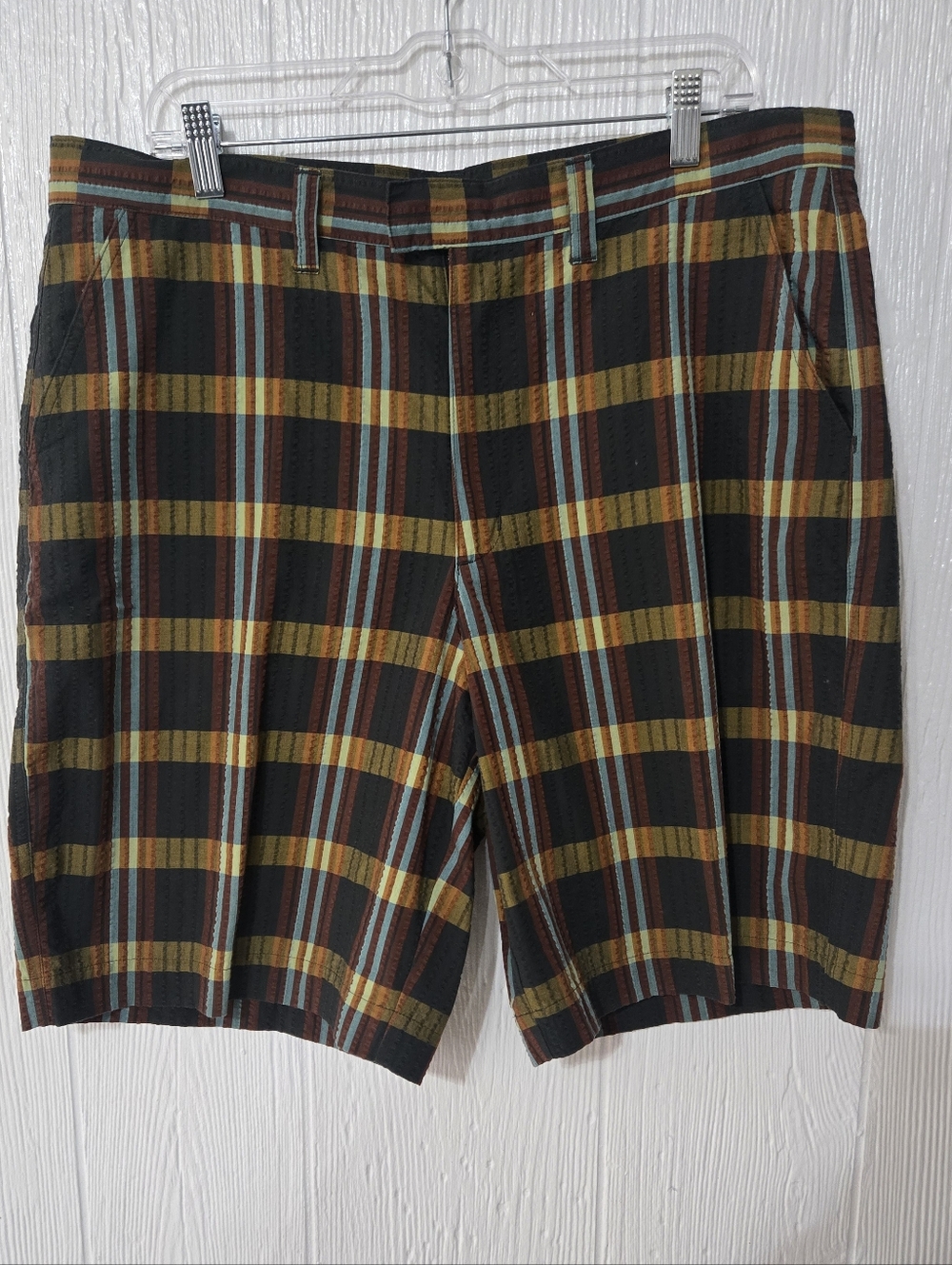 Patagonia Mens Shorts Size 36 Blue 100% Organic Cotton Multicolor Plaid